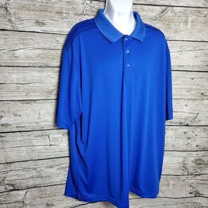 Cutter & Buck CB DryTec Blue Polo Shirt Moisture Wicking Short Sleeves Sz 2XT